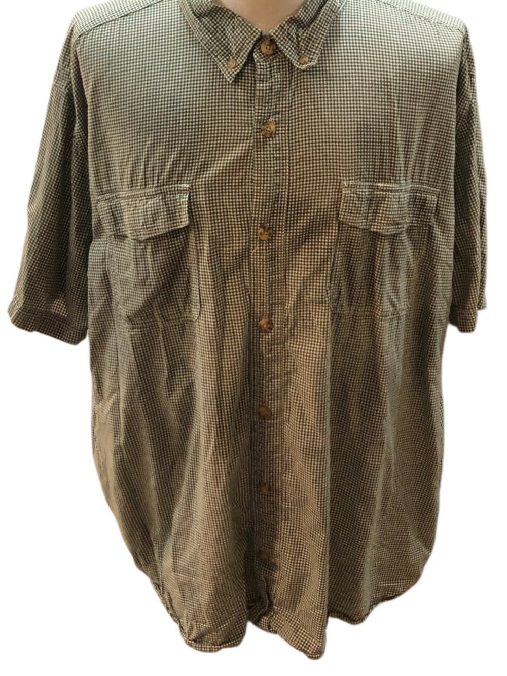 Duluth Trading Co Short Sleeve Button Down Work Shirt Mens Green 3XL